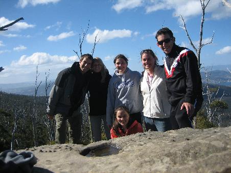 Mit unseren amerikanischen Wanderkollegen auf Mount Wellington