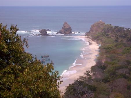 Watu Ulo Strand in Java...
