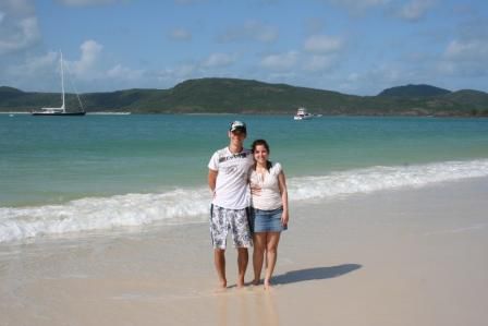 wir beide am Whitehaven Beach