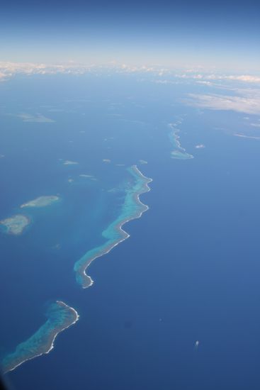 Blick vom Flugzeug (nicht auf Fiji)