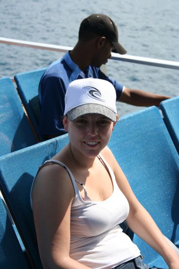 Britta auf dem Schiff