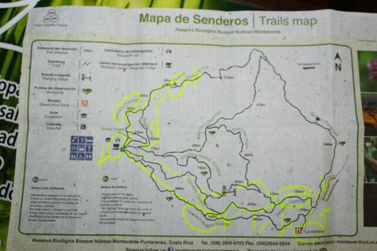 Übersichtliche Trekking Empfehlungen im Reservat Monteverde