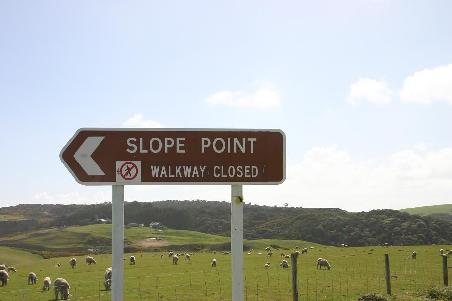 Walkway zum Slope Point nach 20km Schotterpiste geschlossen!!!!!