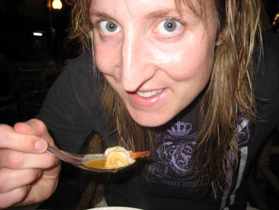 Melanies scharfes Rotes Curry mit Shrimps (die schmecken ihr immer besser)