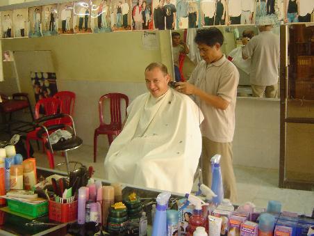 Ich beim Friseur