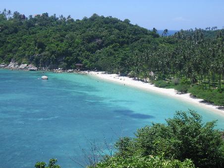 Thian Og Bay, Blick vom Jamahkiri Resort, ist wohl ein Privatstrand