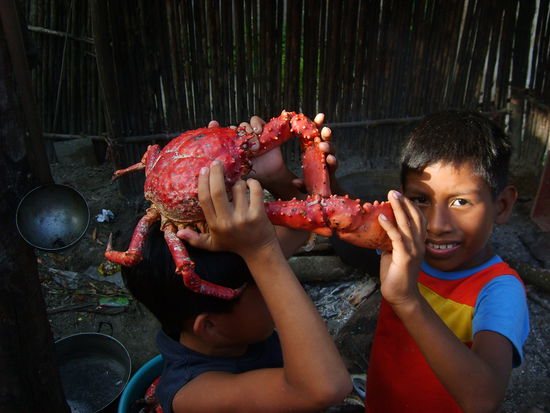...das gabs zu essen, nein nicht den Jungen, taeglich kam alles auf den Tisch, was das Meer so hergab!