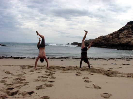 michaela (links) und ich (rechts) ...wir haben fuer diese perfekte Ausfuehrung ueber 5 Anlaeufe gebraucht...