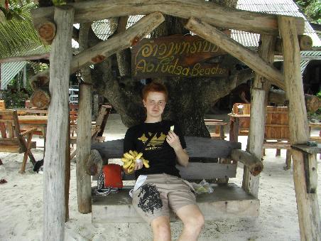 das bin ich, beim Chillen am Strand...