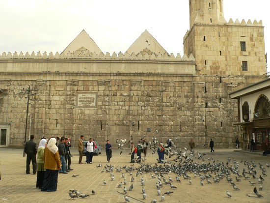 Vor der grossen Moschee in Old Damascus