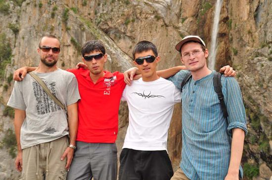 With two Uzbek guys in Arslanbop.