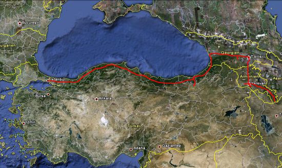 Türkei, Georgien und Armenien nahmen rund 3 Wochen in Anspruch