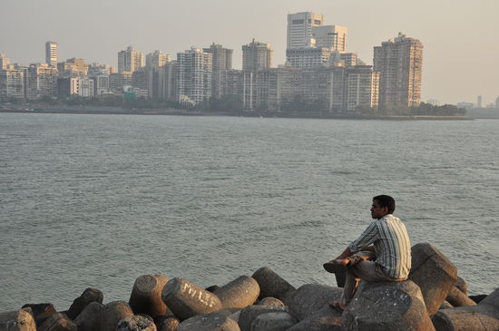 Blick auf einen Teil der Skyline von Bombay.