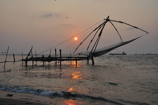Die chinesischen Fischernetze in Kochi