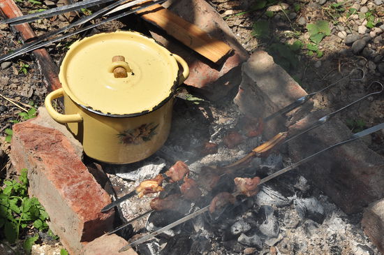 In Quba bekomme ich Schaschlik von meinen Gasgebern