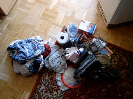 Hier nun das versprochene Bild meines Gepäcks. Mehr ist es nicht
