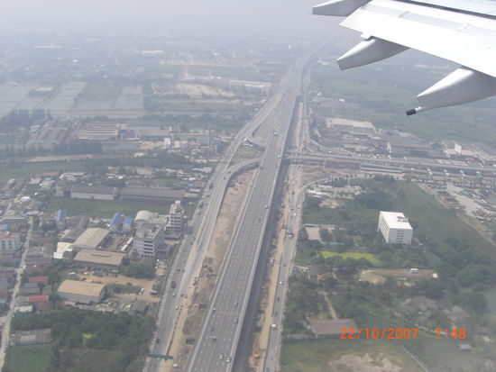 Im Anflug auf Bangkok
