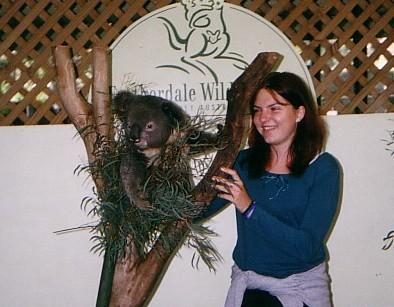 Ich mit einem Koala!! (Aber der Eukalyptus interessiert ihn mehr glaub ich! *;o)