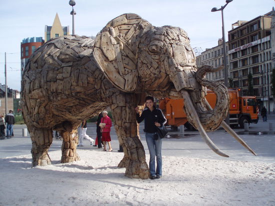Beim Bahnhof is gleich der Zoo, aber der ist sich leider nicht ausgegangen...nur die Elefanten davor mussten für Fotos herhalten!! *;o)