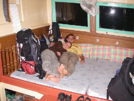 Unsere bequemen Plaetze Nr. 1 und 2 auf der Nachtfaehre