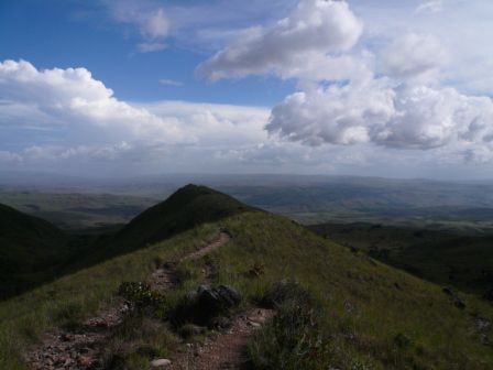 Ausblick auf halbem Weg zurueck auf die Gran Sabana