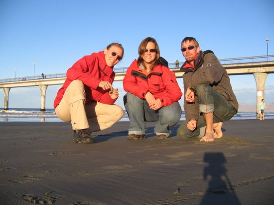 Anne,Seb und ich am Pier in Christchurch