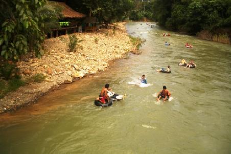 Tubing down the river