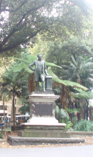 Eine Statur von Thomas Mort, einem innovativen Geschäftsmann, der Mitte des 19. Jahrhunderts nach Australien auswanderte