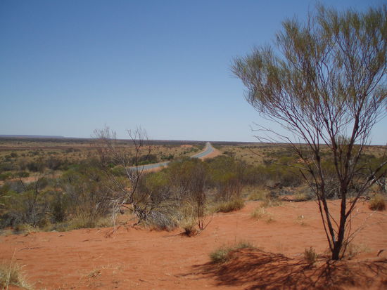 Auf dem Weg zurück zum Ayers Rock Resort: Der Lasseter Highway ist der wichtigste Highway in Zentralaustralien
