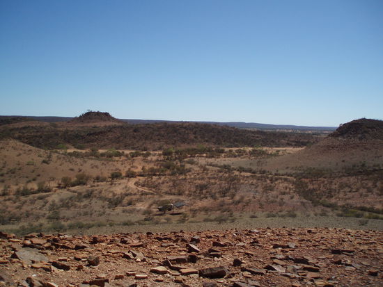 Ein Teil Oak Valleys von einem Hügel aus gesehen