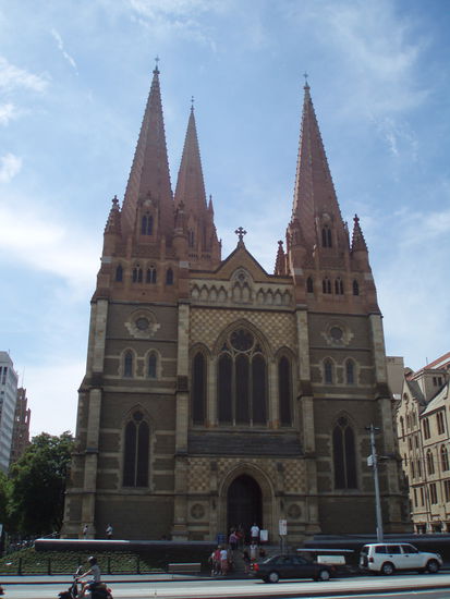 St. Paul's Cathedral am Federation Square, wo ich durch Zufall eine wunderschöne Messe mit Chor anhörte