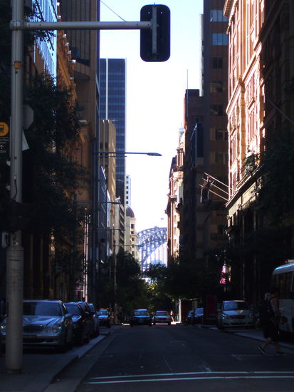 Erster Blick auf die Harbour Bridge