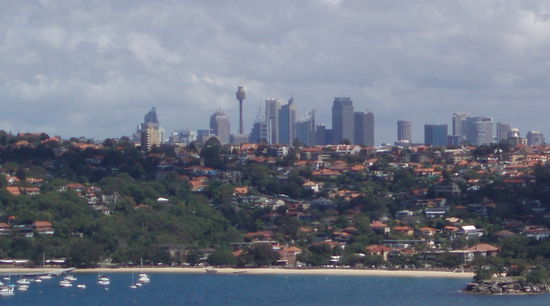 Von hier aus sieht man sogar die Skyline!