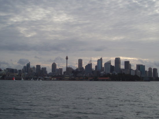 Auf der Rückfahrt mit der Fähre hat man einen tollen Blick auf Sydney