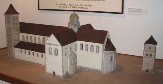 Ein Modell der Abtei, bevor sie zur Ruine wurde