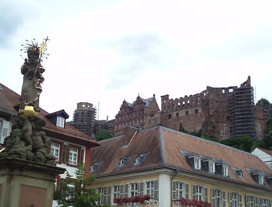 Blick vom Kornmarkt auf das Schloss