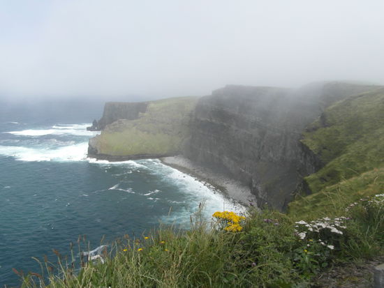 Die Klippen sind acht Kilometer lang und ragen an der höchsten Stelle 214m hoch aus dem Meer.