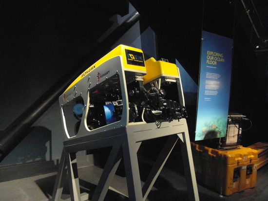 Dieses Gerät nennt man Tow Fish - es wird von einem Schiff gezogen und kreiert dabei durch eine spezielle Sonar-Technik eine Karte vom Meeresboden. Wow!