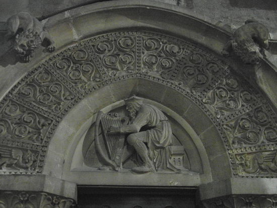 Darstellung König Davids mit einer irischen Harfe