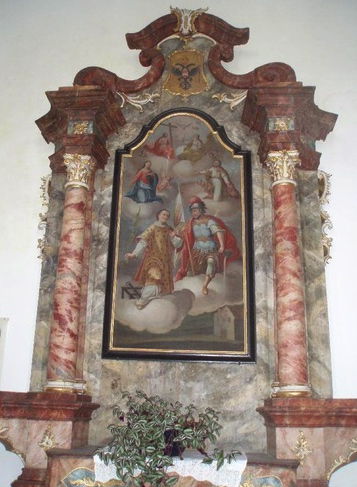 Der barocke Altar der St Michaelskapelle - im Karner habe ich keine Fotos gemacht