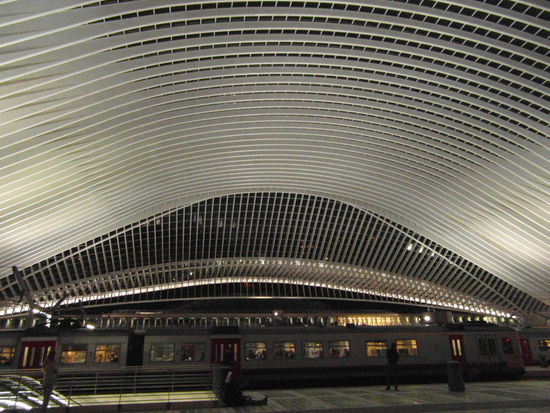 Bahnhof Liège-Guillemins im Dunkeln