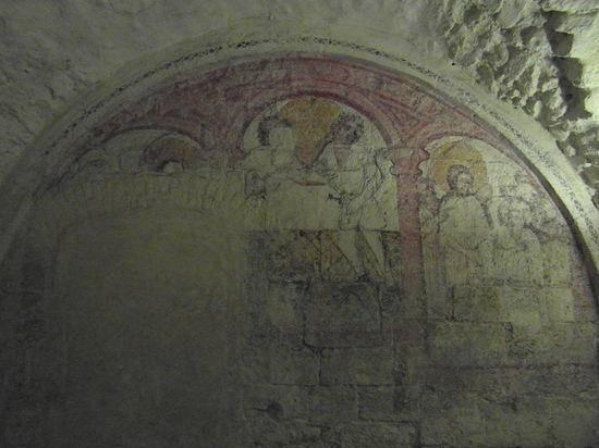 Hier findet man noch originale Fresken an der Wand...