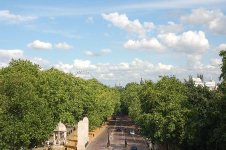 Blick von "Wellington Arch" auf
das London Eye und Big Ben