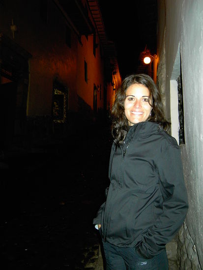 Nicole abends in Cusco