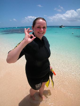 Angie going snorkeling