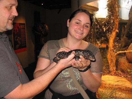 Toll, oder? Im Sydney Wildlife World gibts die Tiere sogar zum anfassen! Hier ein Tannenzapfen Skink!
