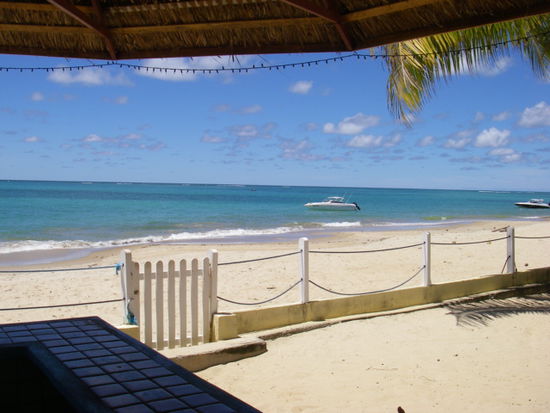 Blick aufs Meer von unserem Strand.