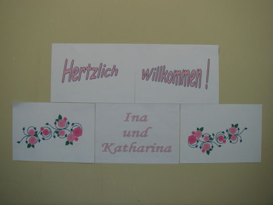 Willkommensgruss in unserem Zimmer