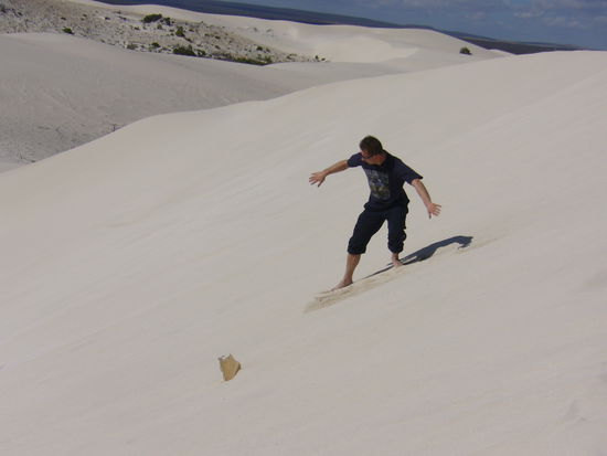 So geht das natuerlich auch- Sandboarding