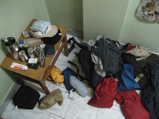 das Leben aus dem Rucksack, naja 